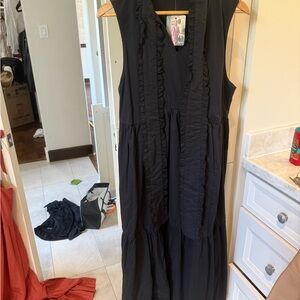 Sister Jane Black Maxi Dress with Ruffle Detail